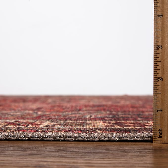Keen Home Design 9x12 Rug - Machine Washable Area Rug with Non-Slip Backing, Ideal for Living Room, Dining Room, Bedroom - Vintage, Easy Clean, Durable, Low Pile Rug - (9' x 12')
