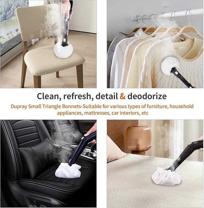 Fit Dupray Triangle Bonnets for Steam Mop Pads - Reusable Microfiber Pads for Cloth，Cortain，Carpet，Floors, Tiles, Grout & Detailed Cleaning，Compatible with Dupray Steam Cleaner McCulloch awasky