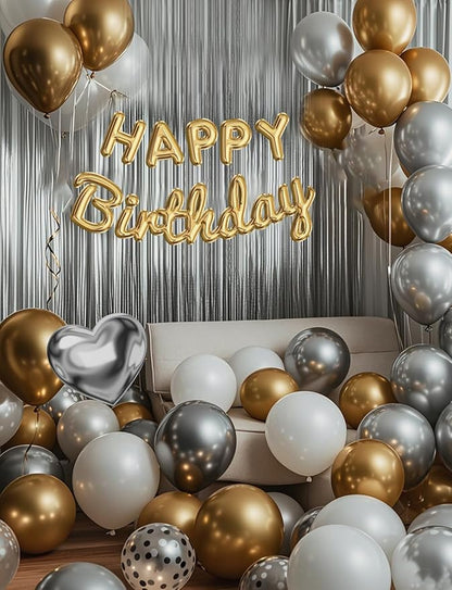 Metallic Silver Balloons 100 Pack, 12 Inch Chrome Latex Helium Garland for Elegant Birthday Wedding Baby Shower Arch Party Decorations