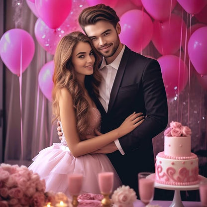130PCS Rose Red Balloons, Latex Balloons Different Sizes 18/12/10/5 Inch, Helium Balloons with Ribbon, Party Balloon Set for Birthday Wedding Graduation Anniversary Baby Shower Decoration