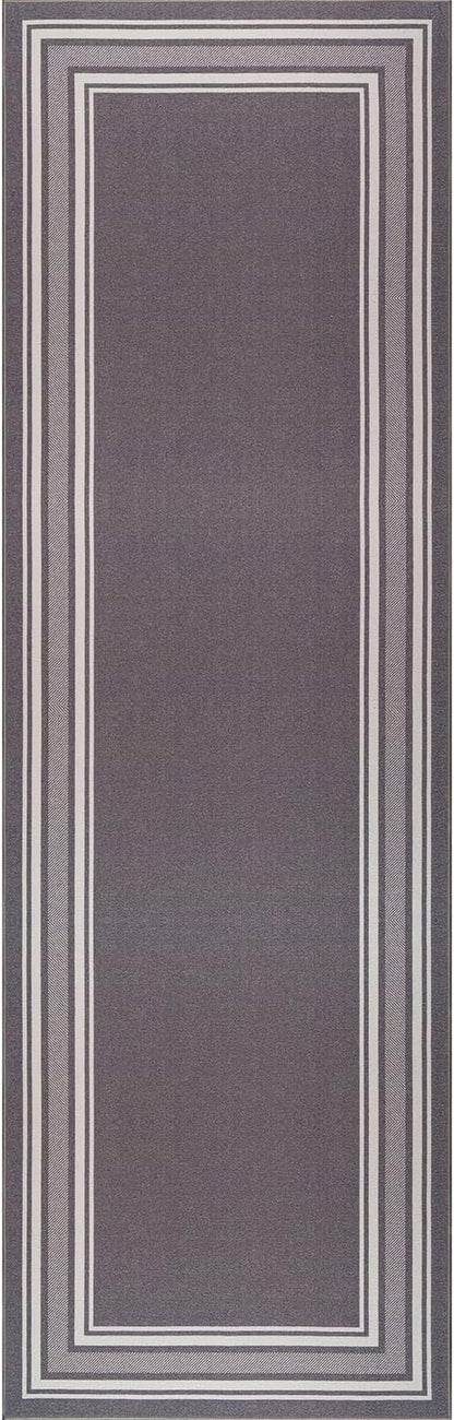 Beverly Rug Non Slip Area Rugs 2x5 Modern Bordered Non Skid Rubber Backing Soft Runner Rug for Living Dining Room Easy to Clean Non Shedding Kitchen Bedroom Indoor Carpet 2 x 5 Gray