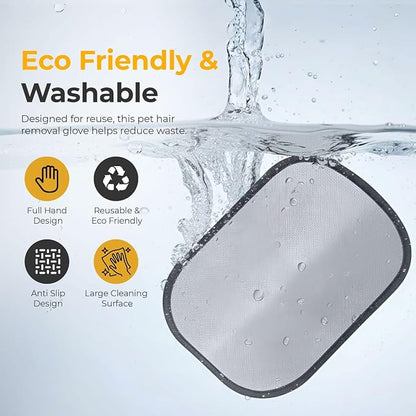 Pet Hair Removal Glove for Dogs & Cats, Reusable Electrostatic Pet Hair Glove, Pet Hair Remover Tool for Clothing, Couch, Carpet, Car Seat