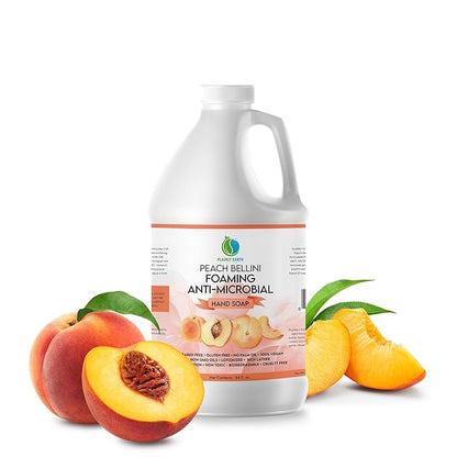 AntiMicrobial Hand Soap 64 oz - Peach Bellini Gentle Foaming Liquid Hand Soap Refill Antibacterial - Moisturizing, Long Lasting Freshness & Safe for Skin