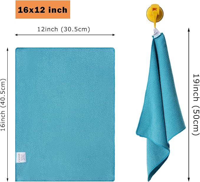 Microfiber Cleaning Cloths for House;Reusable Cleaning Towels Rags for Kitchen;Washable Lint Free,Streak Free,Non-Abrasive,Pack of 6;16"x12"