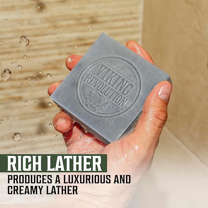 Viking Revolution Tea Tree Natural Soap for Men - Mens Soap Bar with Essential Oils Cold Pressed Bar Soap for Men - Nourishing Mens Bar Soap with Coconut Oil, Shea Oil, Almond Oil (2 Pack)