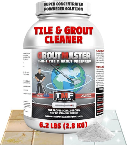 GroutMaster Tile & Grout Cleaner – Fast-Dissolving Powdered Solution for Deep Cleaning Concrete Stains, Grease, & Tough Stains, Ideal for Residential & Commercial Use, 6.5 lbs