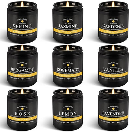 9Pack Candles for Home Scented, Aromatherapy Candles Gifts Set for Men Candles Set, 63 oz 450 Hour Long Lasting Candles,Gifts for Mens Birthday,Christmas,Thanksgiving Anniversary Present