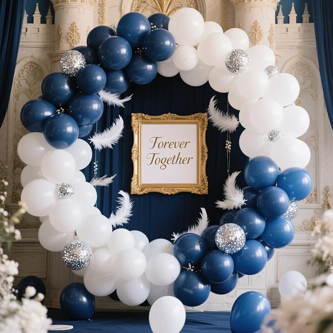 Royal Blue Balloons 100 Pack, 12 Inch Latex Helium Blue Balloons Garland for Elegant Birthday Wedding Baby Shower Graduation Arch Party Decorations