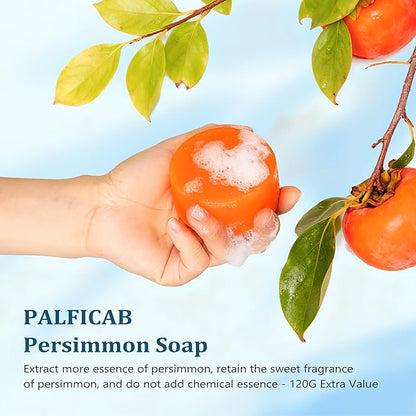 120g Persimmon Soap for Old People Smell, Natural Persimmon Extract Deodorant Body Wash Soap for Men & Women, Gentle Body Odor Control & Eliminator, All Skin Types
