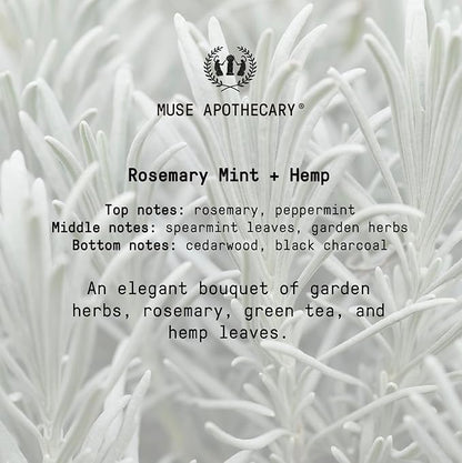 Muse Apothecary Hand Ritual - Aromatic and Nourishing Hand Soap, Infused with Natural Aromatherapy Essential Oils - USDA Certified Biobased - 16 oz, Rosemary Mint + Hemp, 3 Pack