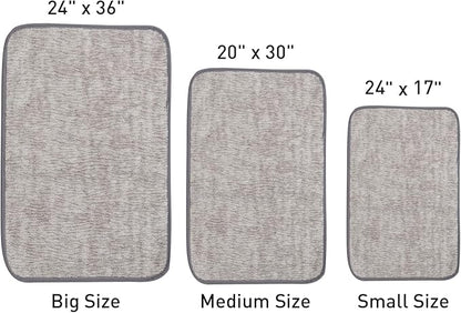 Bath Mats 24x17 Non-Slip Absorbent Bathroom Rug, Quick Dry Machine Washable Shower Tub Mat with Rubber Backing, Soft Floor Carpet for Bathroom Decor Bark Light Gray