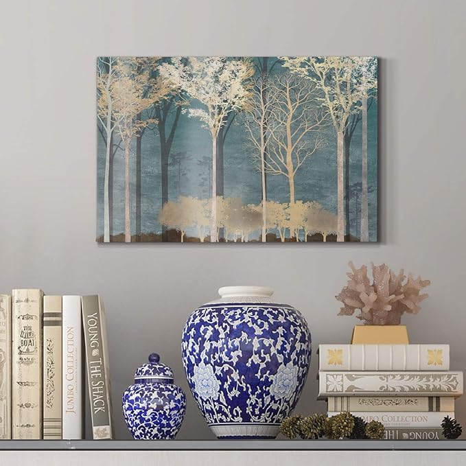 Home Decor Landscape Canvas Wall Art Abstract Floral Painting Modern Pictures Artwork Decoration for Living Room Kitchen Bathroom Office, Ready to Hang