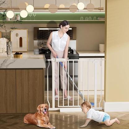 Extra Wide Baby Gate for Doorways Stairs Living Room Pressure Monuted Walk Through Safety Gate for Kids or Pets Dogs 62 Inch to 67 Inch Wide with Extensions