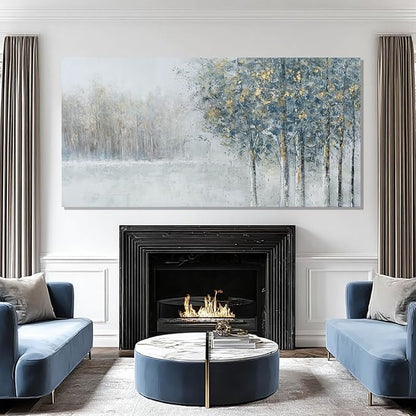 ZENPEE Blue Modern Wall Art, Nature Landscape Canvas Wall Art, Large Wall Decor for Living Room, Bedroom Decor, Wall Posters for Room, Office, 29" x 58"