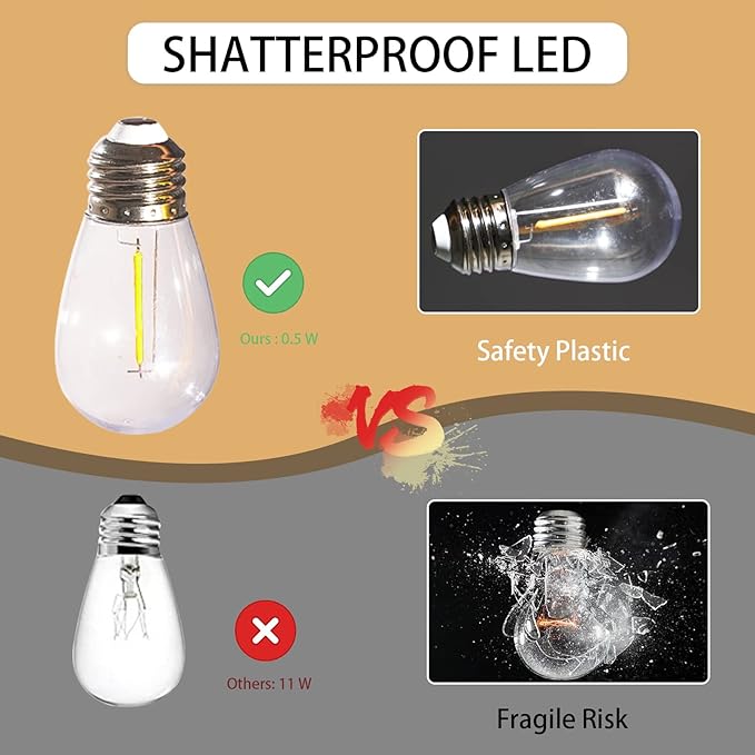 Solar String Lights with Remote Control, 35FT Dimmable Outdoor String Lights Waterproof, Patio Lights Solar Powered for Garden Backyard Camping