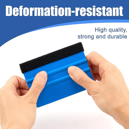 Tint Squeegee, 30 Pcs Deformation-Resistant Vinyl Squeegee with Fabric Felt Edge and Removable Felt Pad, Prevents Scratches and Scuffs, 4x2.9 Inches, for Window Tinting, Car Film or Poster Application