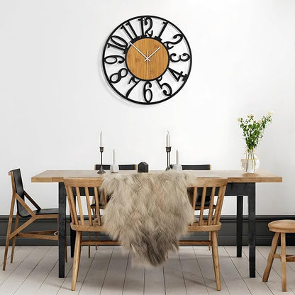 Large Wall Clock for Living Room Decor, 20 Inch Non Ticking Silent, Battery Operated Modern Vintage Oversized Wall Clock for Bedroom Kitchen
