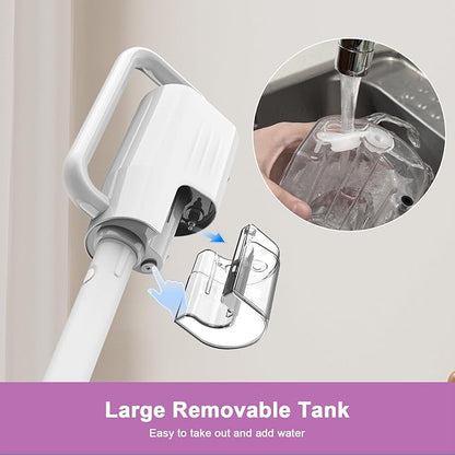 7-in-1 Steam Mop, 1200W Rotated Steam Cleaner for Home, 2 Modes, 400ML Removable Tank, 23FT Cord, 2 Washable Pads, Multi-Surface Steamer for Hard Floor, Laminate Floor, Tiles Cleaning (Fish White)