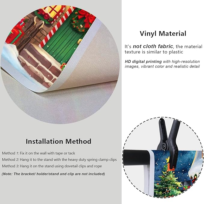 YongFoto Merry Christmas Backdrop 9x6ft North Pole Night Sky Pine Forest House Snowman Xmas Tree Photography Background 2026 New Year Winter Holiday Party Banner Photoshoot Wallpaper Photo Booth