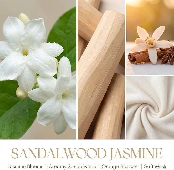 4EVER Scented Candles | 4-Wick 18oz Soy Wax Candle | Up to 50Hrs Clean Burn | Aromatherapy Candles for Home Scented | Gifts for Women & Mom, Sandalwood Jasmine