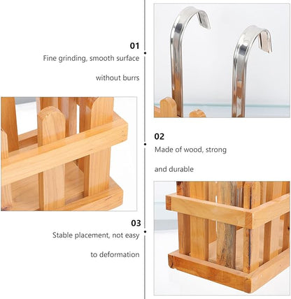 NUOBESTY Wooden Soap Hanging Basket Bathroom Storage Basket Shower Caddy over Tub Hanging Organizer for Bath Accessories