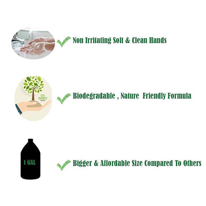 GreenFist Foaming Hand Soap Refills Jasmine Scent Jug Foam Refill Made in USA, 128 ounce (1 Gallon)