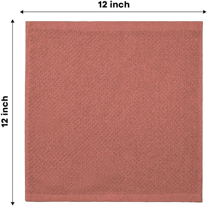 Artoid Mode Ring Spun Cotton Red Dishcloth Kitchen Towels, 12x12 Inch Ultra Soft Absorbent Quick Drying Household Cleaning Kitchen Rags Set of 6