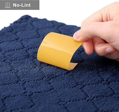 Homaxy 24 Pack Dish Towels for Kitchen (10 x 20 Inches, Navy Blue), Super Soft and Absorbent Coral Velvet Dish Cloths for Washing Dishes, Nonstick Oil Fast Drying Microfiber Cleaning Cloth