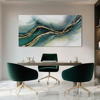 ZENPEE Large Modern Wall Art, Green Canvas Print, Abstract Wall Art Posters for Room, Hallway Decor for Office, Living Room, Bedroom, 20" x 40"