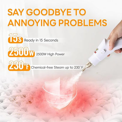 Heavy Duty Handheld Steam Cleaner for Home, 9 Gears Control Powerful Steamer for Cleaning with 14 Accessories, Multipurpose Steam Cleanr for Car, Upholstery, Kitchen, Windows, Grout & Pet Blanket