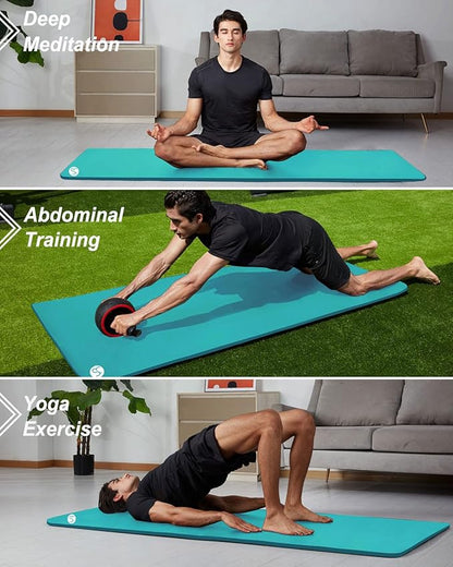 Yoga Mat Thick Wide Yoga Mats for Women Men Large Exercise Mat 78"x35" 1/2 Inch Workout Mat for Home Gym, with Carrying Yoga Bag