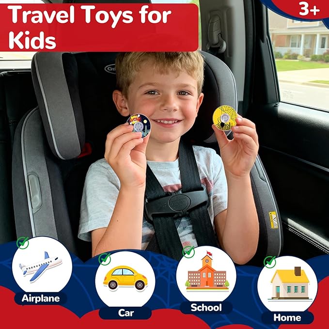 SCIONE 52 Pcs Fidget Spinner for Kids, Bulk Spidey Party Favors Fidget Toys, 1.57" Mini Spider Spinners for Birthday Goodie Bag Fillers, Classroom Rewards & Prize Box Stuffers