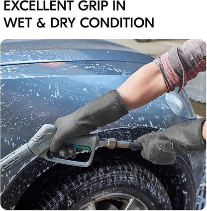 Vgo... 1 Pair Rfresh Dishwashing Gloves, Lined Kitchen & Bathroom Cleaning Gloves, Gardening & Pet Care (Gray, L, TP1117)