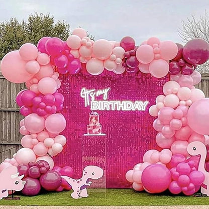 Pink Balloons Set, 60 Packs 12 Inch Metallic Chrome Pink Pearl Macaron Light Pink Different Shades Balloons for Girl Women Birthday Decorations, Wedding, Christening, Baby Shower Party