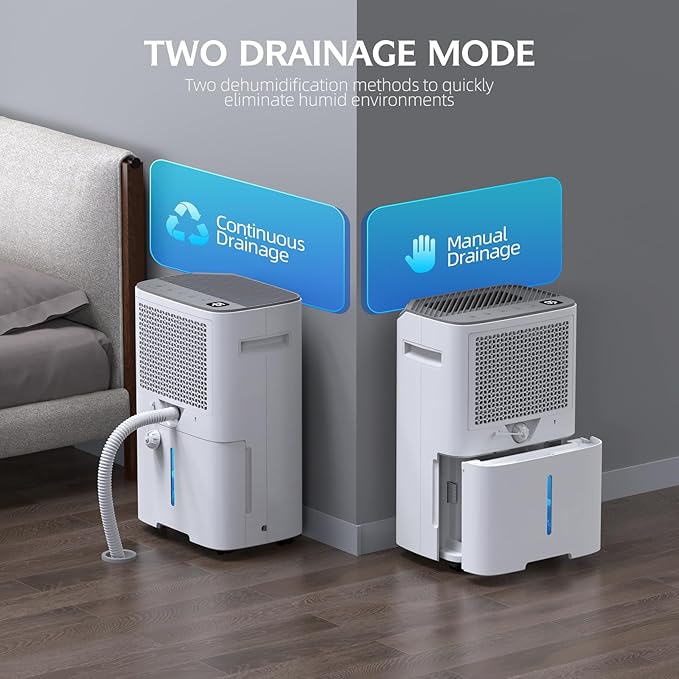3000 Sq.Ft Wi-Fi Dehumidifiers for Home, 34 Pints Energy Star Certified Smart Dehumidifier for Basement, Bedroom, Bathroom, with Drain Hose, 3 Modes,24H Timer,Auto Defrost, Child Lock