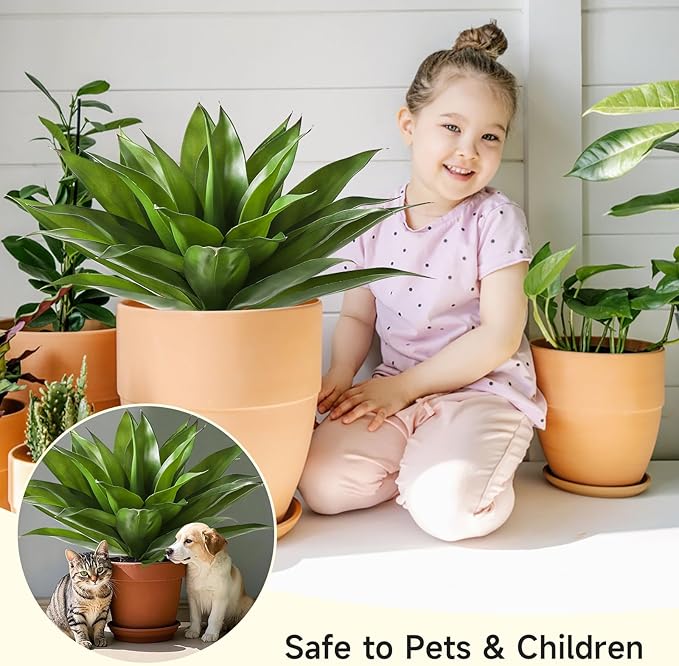 Veryhome Succulents Plants Artificial Agave Plant 28Inch Large Faux Succulent Unpotted Aloe Premium Crafting DIY Greenery Decor for Indoor Outdoor(Green)