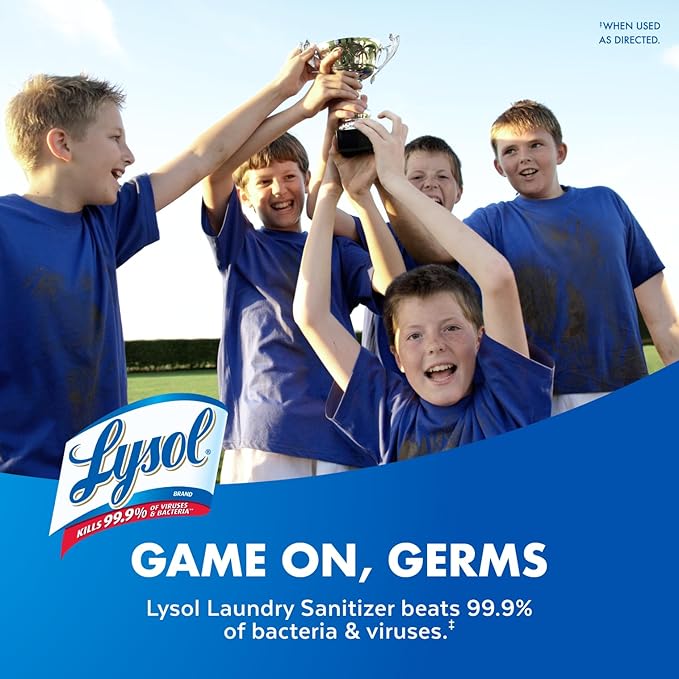 Lysol Disinfectant Laundry Sanitizer & Scent Booster, Laundry Detergent Additive, Color Safe Bleach Alternative, Laundry Odor Eliminator, Kills Bacteria & Viruses, Crisp Linen Scent, 90 Fl Oz