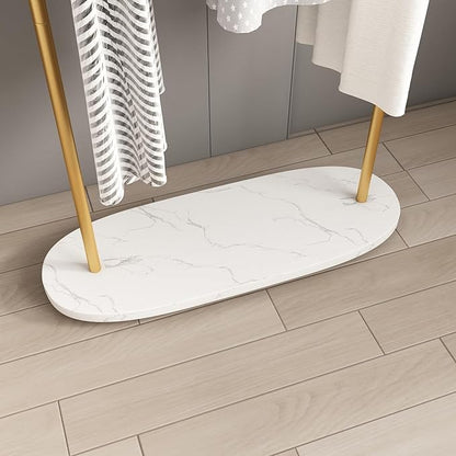 Gold Clothing Racks Heavy Duty, Gold Coat Racks Standing With Marble Base, Modern Coat Racks for Hanging Clothes, Clothing Racks for Boutique, Office
