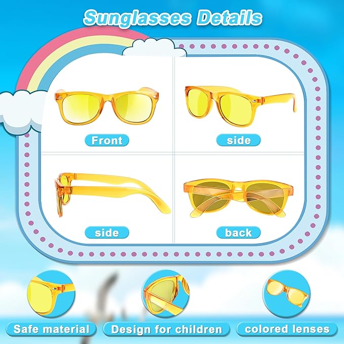 Kids Sunglasses Bulk Party Favors - 32 Packs Boys Girls Sunglasses for Kids Age 3-8 with UV 400 Protection, Neon Sunglasses for Kids Party