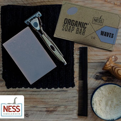 Ness Mens Soap Bar - Waves Scent - Natural Soap For Men - Mens Bar Soap With Organic Ingredients & Essential Oils - Moisturizing Bar Soap - Handmade In The USA, Cruelty Free, Vegan - Single