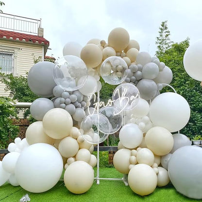 154pcs Ivory White Balloons White Sand White Cream Beige Balloon for Balloons arch Different Sizes 5/10/12/18 Inch Garland Kit for Wedding Birthday Party Supplies Bridal Shower Decorations