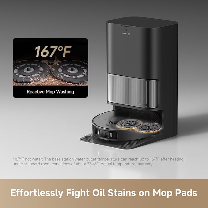 DREAME L40s Ultra AE Robot Vacuum and Mop, 19,000Pa Suction, Diverse Brush Selection, Flexible Mop & 167℉ Self Cleaning Washboard, All-in-One Station, Tangle-Free, Auto Refill, Voice Control