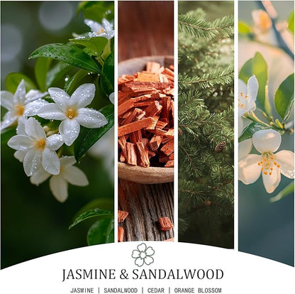 Large Candle Jasmine & Sandalwood Scented, 4 Wick Natural Soy Candles for Home Scented, 30oz Big Candle Long Lasting, Home Aromatherapy Candles Housewarming Valentine's Day Gift for Women Men