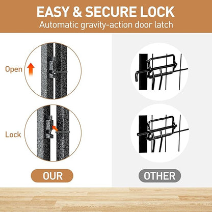 Metal Dog Playpen, 24 Inch Height 8 Panels, Ideal Dog Fence for Large/Medium/Small Dogs Indoor & Outdoor Bliss, Perfect Dog Pen for Camping, Yard, and RV | Black-Silver