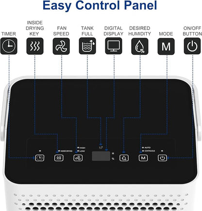 Shinco 30 Pints Dehumidifier for Home and Basements, 1500 Sq.Ft Dehumidifiers with Drain Hose, Auto or Manual Drainage, Auto Defrost, Quietly Remove Moisture, Activated Carbon Filter, 24HR Timer
