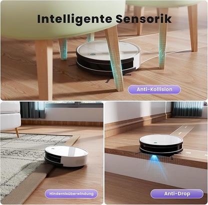 OKP Robot Vacuum Cleaner K5B, Super Thin, Powerful Suction, Cleaning Schedules, Self-Charging, Robotic Vacuums with Wi-Fi/App/Alexa Control, Ideal for Pet Hair Carpets Hard Floors