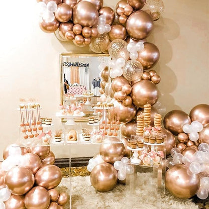 PartyWoo Metallic Copper Balloons 50 pcs 12 Inch Chrome Copper Brown Fall Balloons for Graduation Baby Shower Gender Reveal Engagement New Year Thanksgiving Birthday Party Decorations Copper-G132