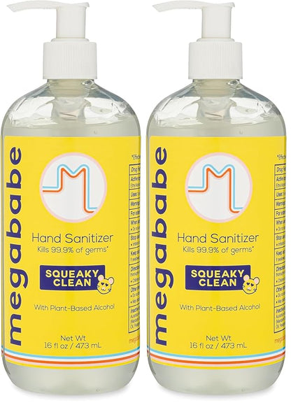 Megababe Squeaky Clean Hand Sanitizer Pump 16oz (Pack of 2)
