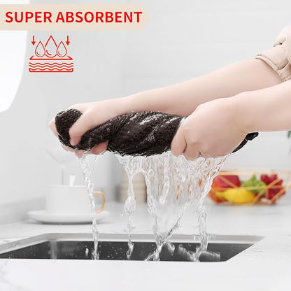 Kitinjoy 100% Cotton Waffle Weave Kitchen Towels, 6-Pack Super Soft and Absorbent Dish Towels for Drying Dishes, Kitchen Hand Towels, 13 in x 28 in, Dark Brown