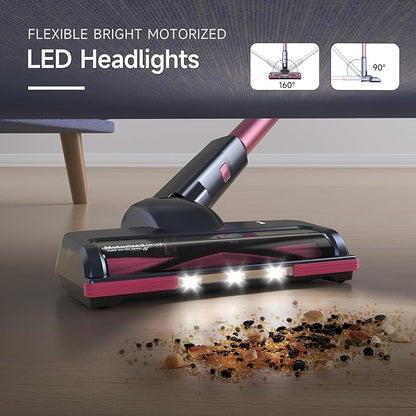 Lubluelu Cordless Vacuum Cleaner,25000Pa Cordless Stick Vacuum with 235W Brushless Motor, 50min Runtime, Detachable Battery, Self-Standing Vacuum for Hard Floor, Carpet, Pet Hair